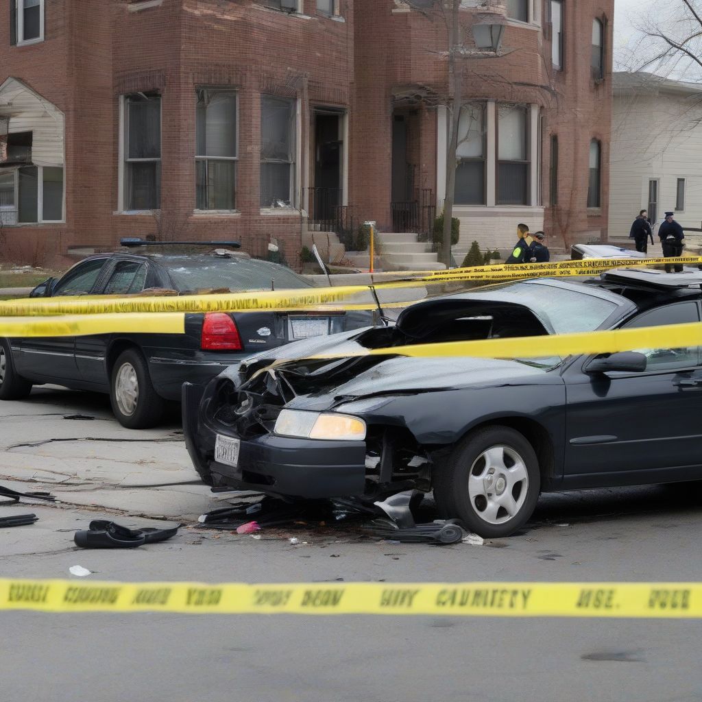 Car accident on a Detroit street